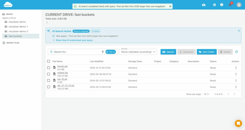 CloudSee Drive: CloudSee Drive AI CloudSee Drive: Fast Buckets Performance Benchmarks