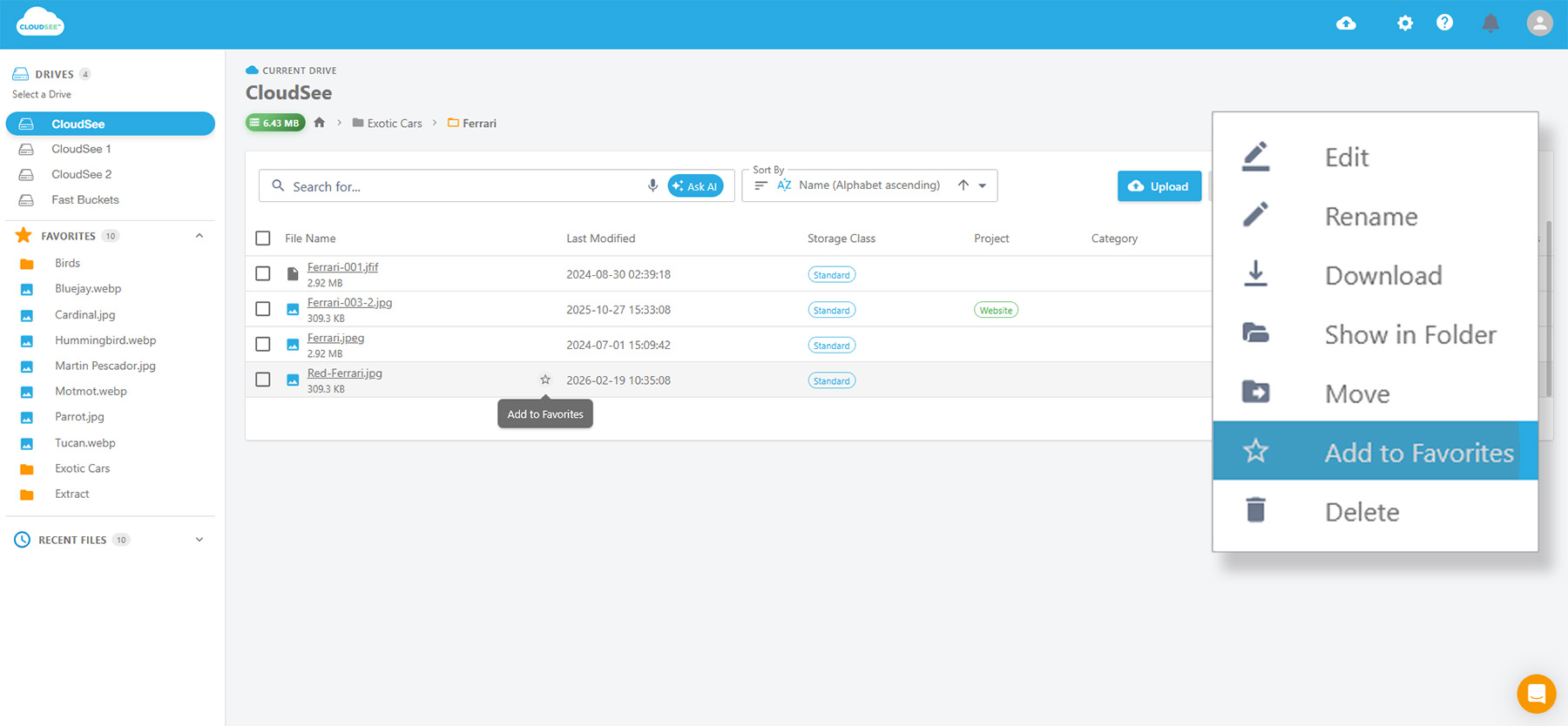 CloudSee Drive: Favorites CloudSee Drive: Favorites